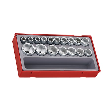 Teng Tools TT1217-6 - 17 Piece 1/2" Drive 6 Point Socket Set 10 t TT1217-6